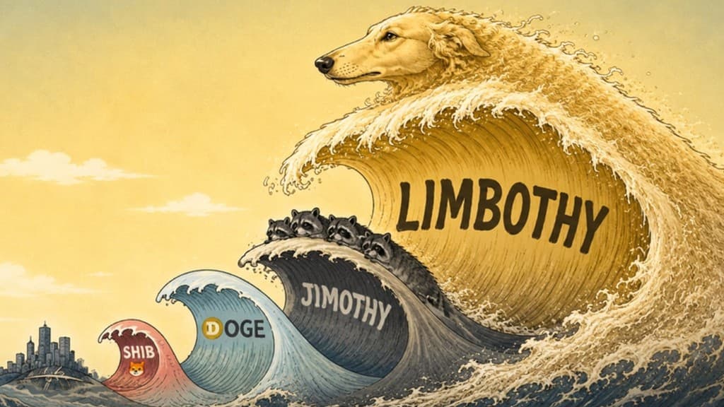 Limbothy wave rising over Jimothy, Doge, and Shib